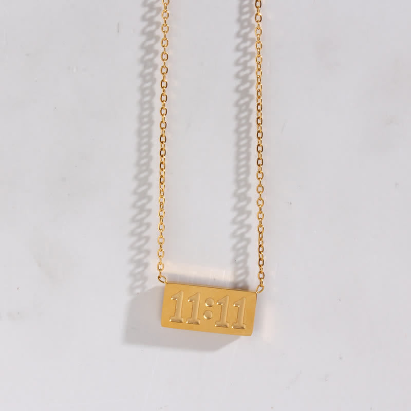 Collier et bague délicats avec le numéro angélique Olivenorma 11:11