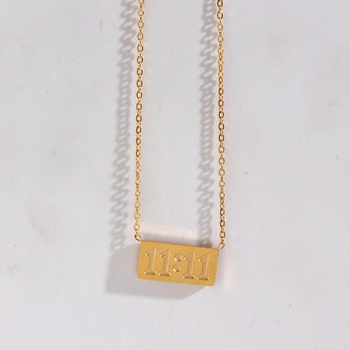 Collier et bague délicats avec le numéro angélique Olivenorma 11:11