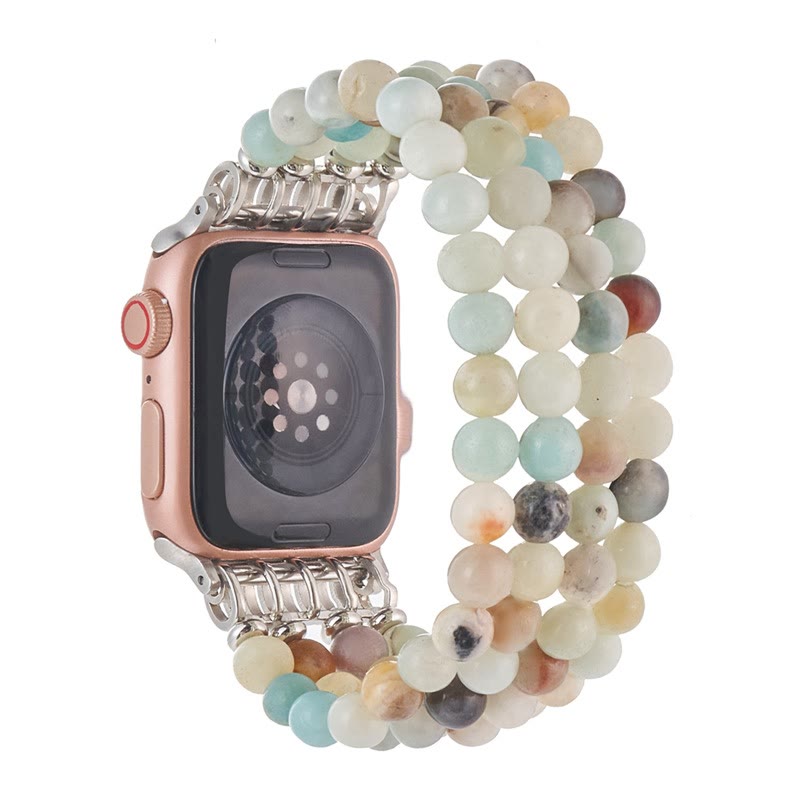 Bracelet de montre compatible avec le bracelet en perles d'œil de tigre Olivenorma