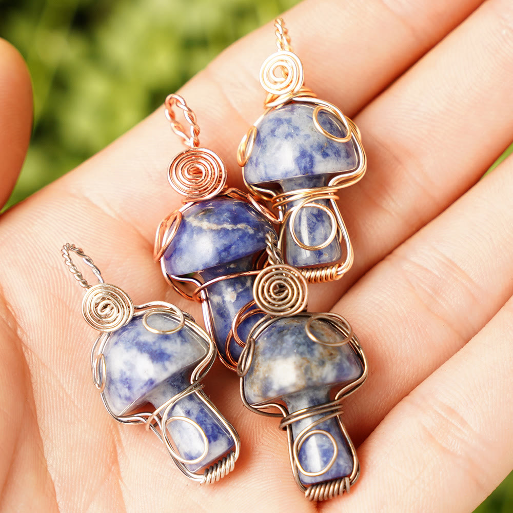 Collier en pierre de guérison naturelle Olivenorma aux champignons