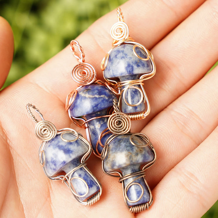 Collier en pierre de guérison naturelle Olivenorma aux champignons