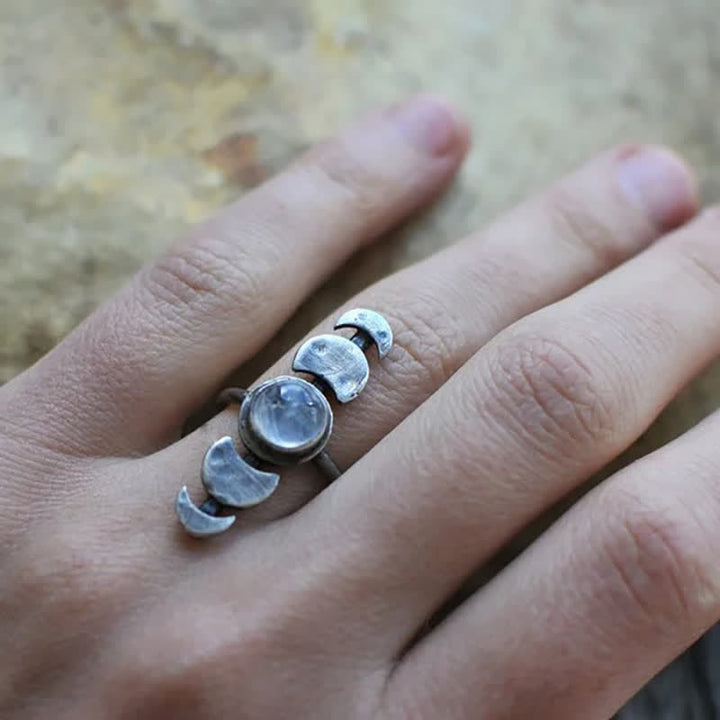 Bague d'énergie féminine en pierre de lune croissant Olivenorma