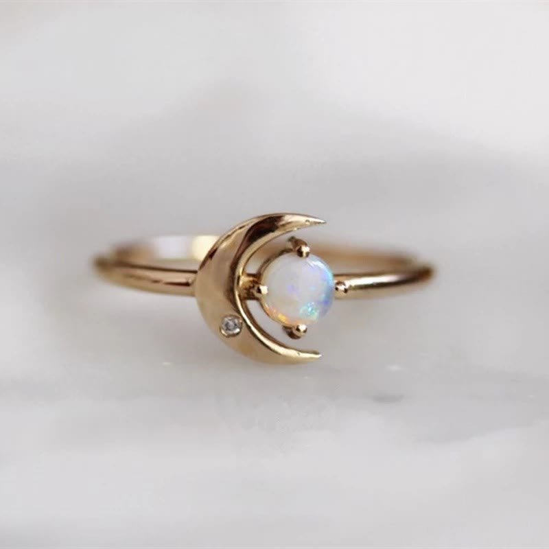 Bague créative en pierre de lune « Moon of My Life » Olivenorma