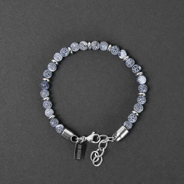 Bracelet en perles d'agate patinées Olivenorma