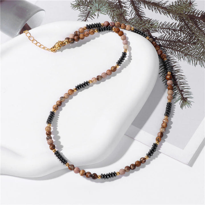 Collier Olivenorma en pierres précieuses et hématite