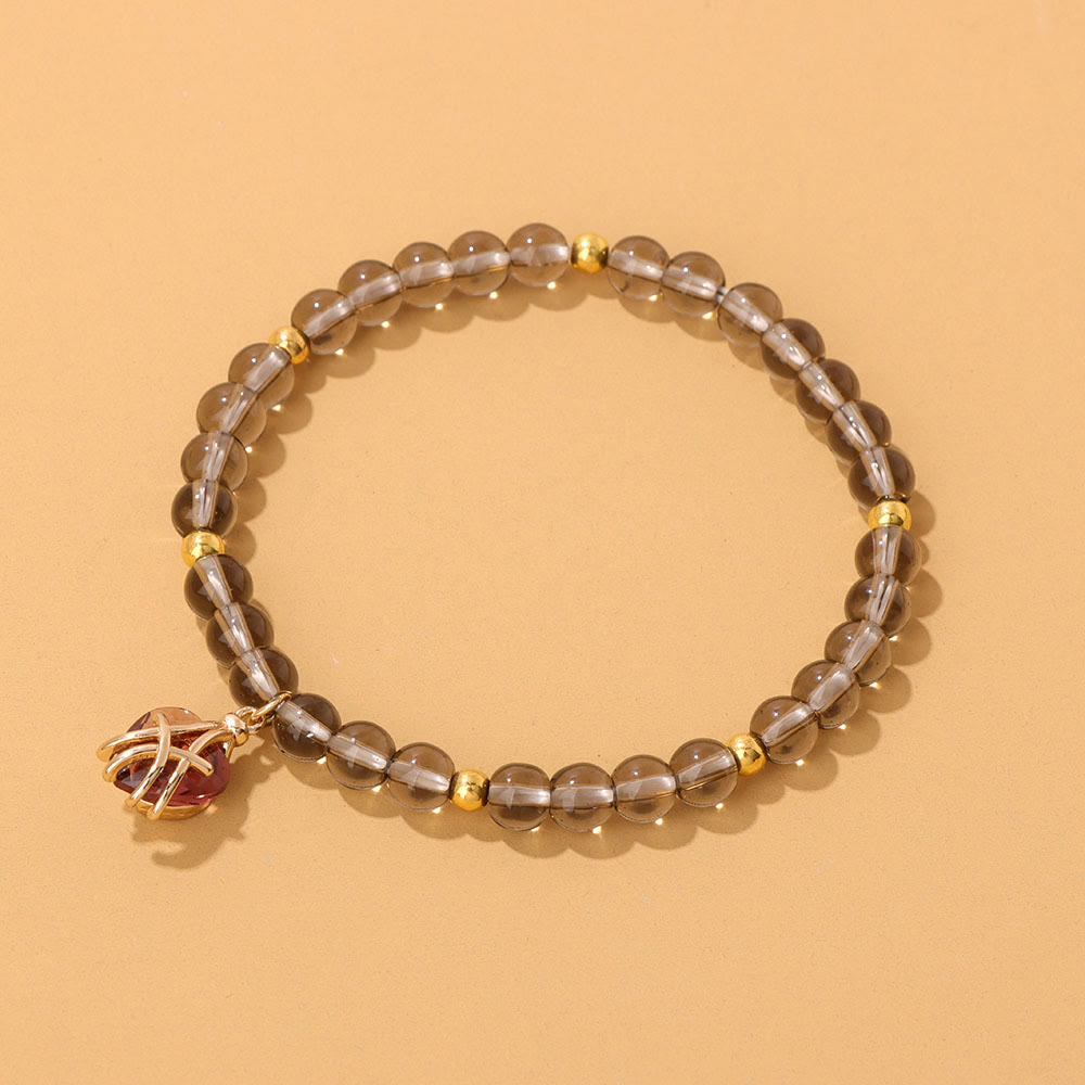 Bracelet à breloques en forme de cœur en pierre naturelle Olivenorma