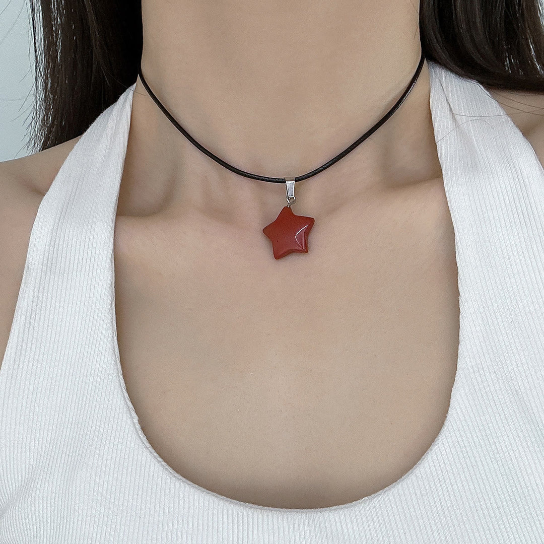 Collier avec pendentif étoile en cristal naturel Olivenorma