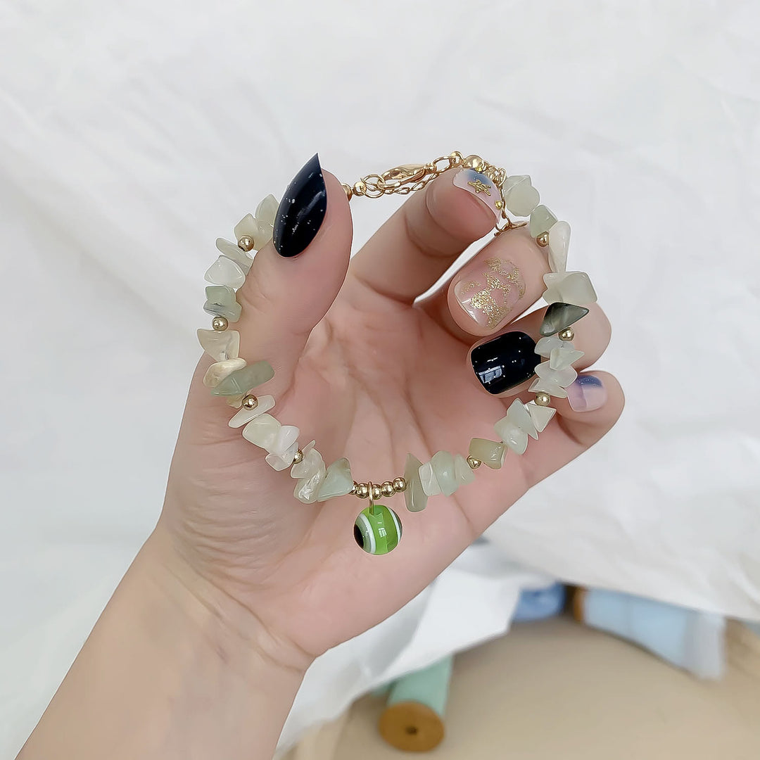 Bracelet pendentif mauvais œil en gravier de cristal naturel Olivenorma