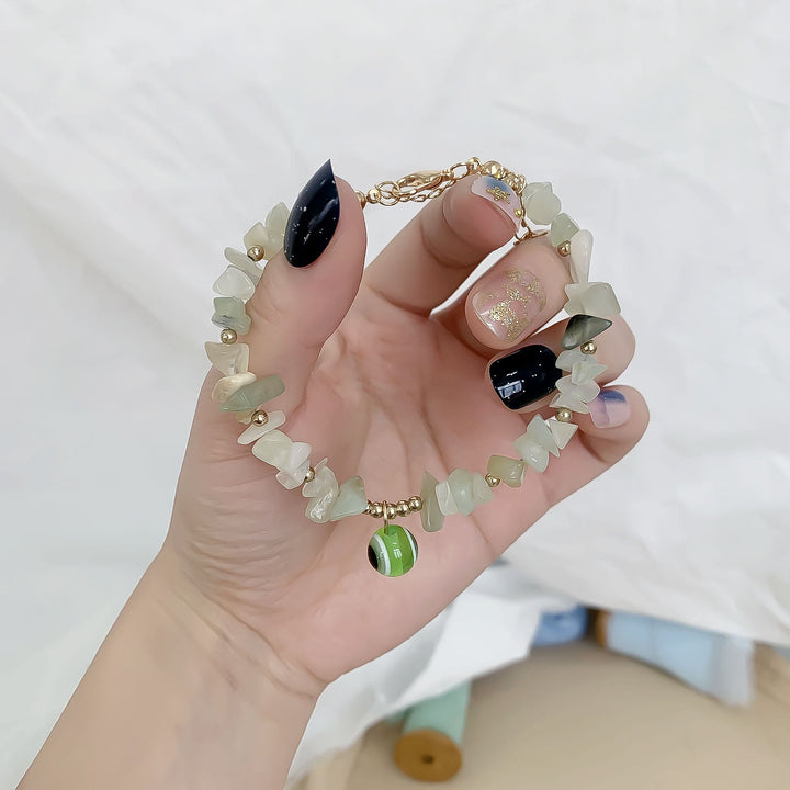 Bracelet pendentif mauvais œil en gravier de cristal naturel Olivenorma