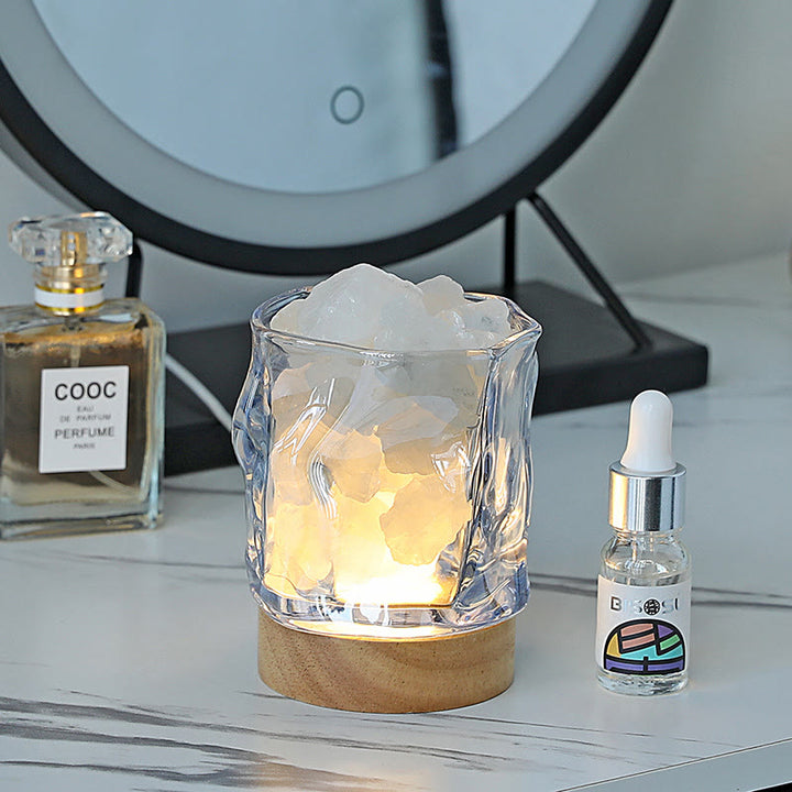Lampe d'aromathérapie en cristal d'huile essentielle en pierre de verre irrégulière Olivenorma