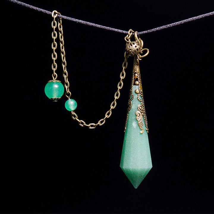 Pendule d'équilibre énergétique en aventurine verte Olivenorma