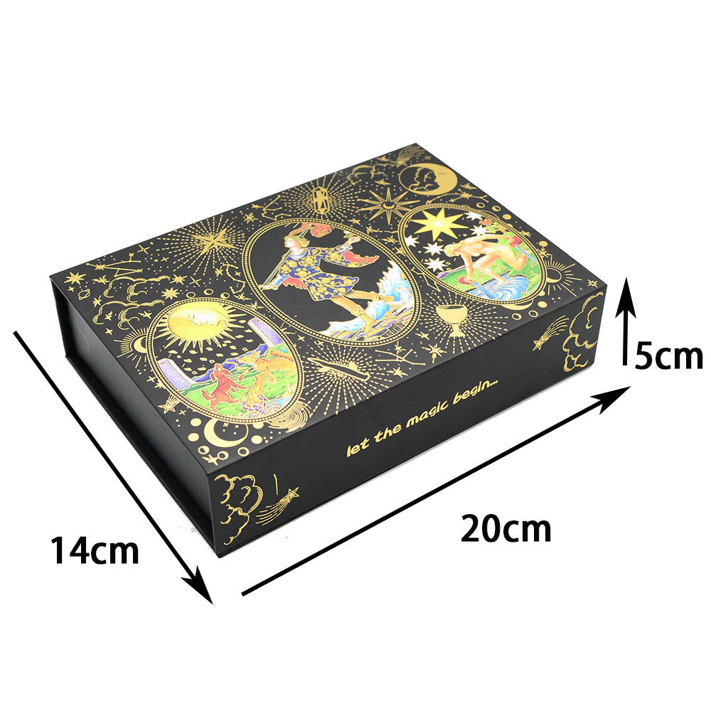Coffret de divination en feuille d'or avec kit complet de cartes de tarot Olivenorma