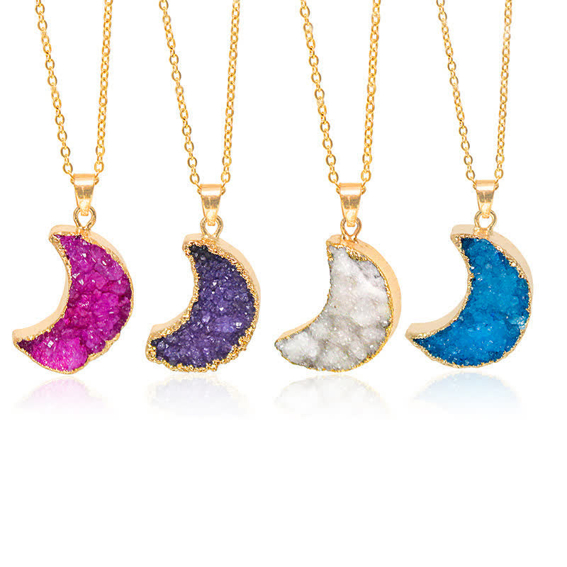 Collier croissant de lune en cristal naturel Olivenorma