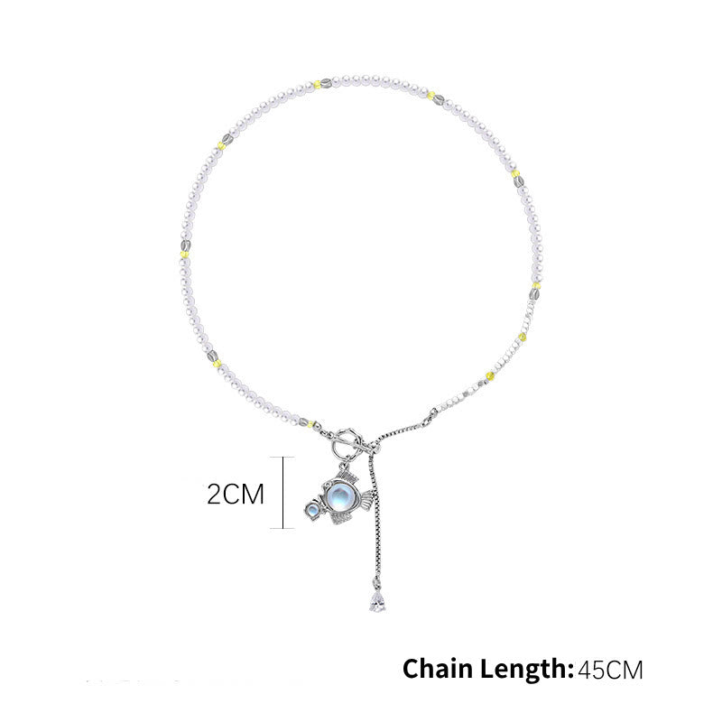 Collier pendentif en alliage avec pierre de lune et zodiaque Olivenorma