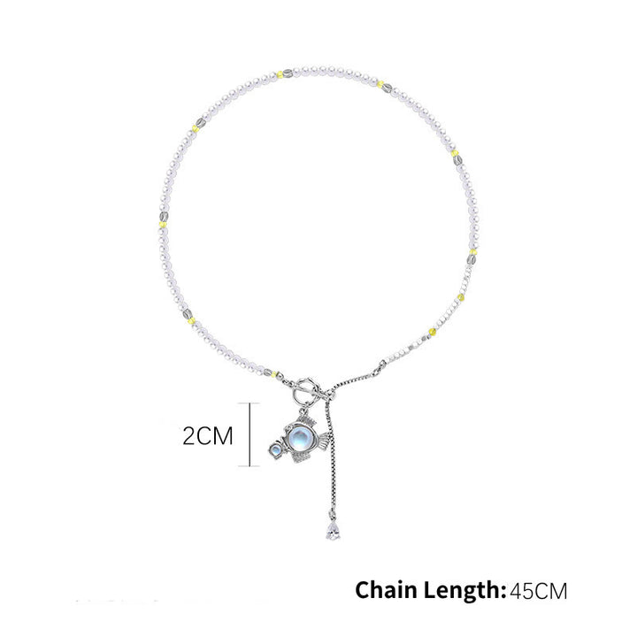 Collier pendentif en alliage avec pierre de lune et zodiaque Olivenorma