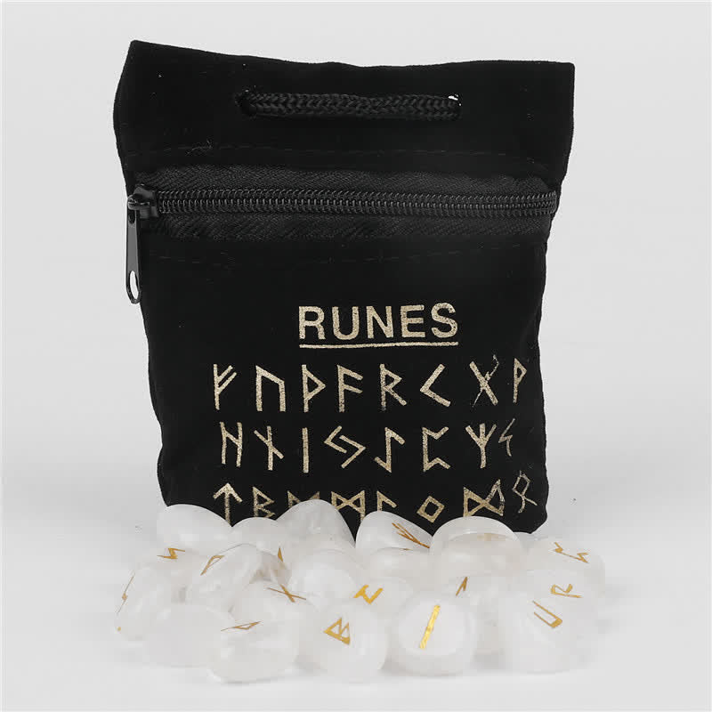 Alphabet runique Olivenorma Pierre graphique sculptée Équilibre Décoration de pierres précieuses