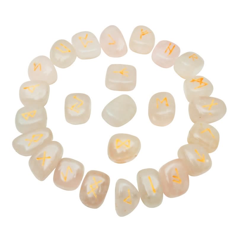 Alphabet runique Olivenorma Pierre graphique sculptée Équilibre Décoration de pierres précieuses