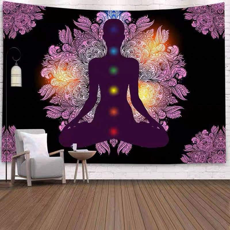 Tapisserie de méditation et de yoga des sept chakras