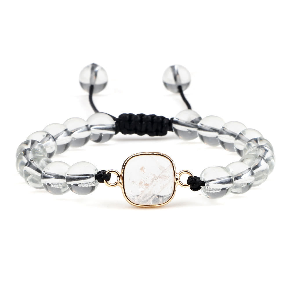 Bracelet en perles d'opalite avec pierre œil de chat Olivenorma