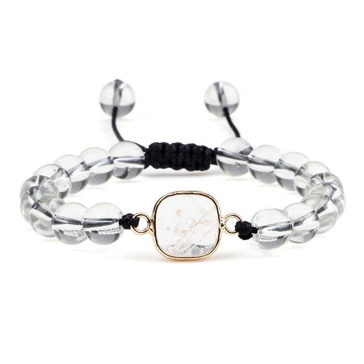 Bracelet en perles d'opalite avec pierre œil de chat Olivenorma