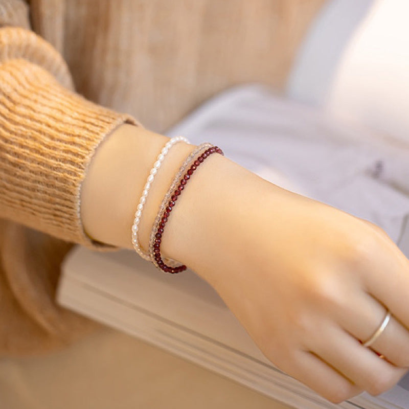Amour éternel - Bracelet en pierres précieuses grenat