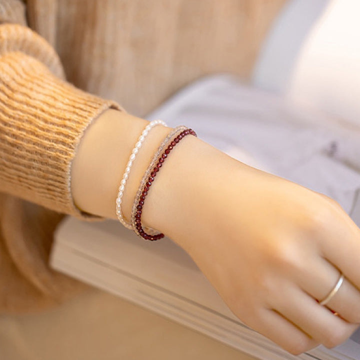 Amour éternel - Bracelet en pierres précieuses grenat