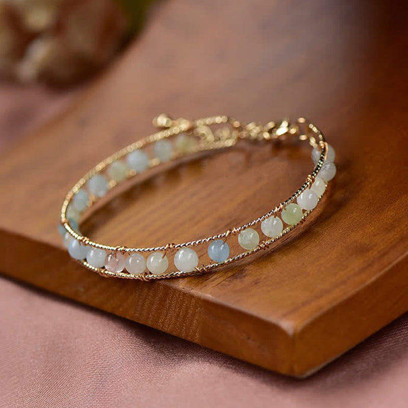 Bracelet en pierres précieuses morganite naturelle