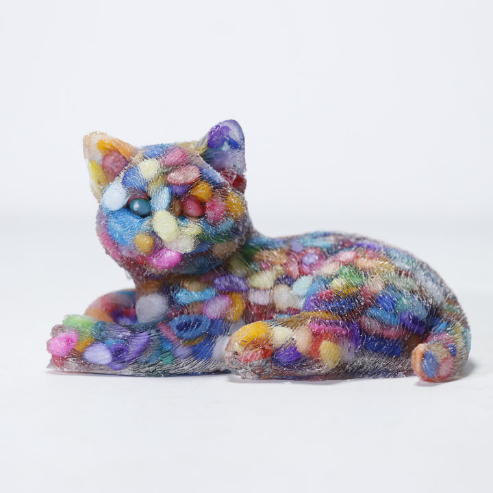 Ornement de chat en cristal naturel Olivenorma Décoration en pierres précieuses