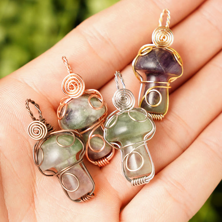 Collier en pierre de guérison naturelle Olivenorma aux champignons