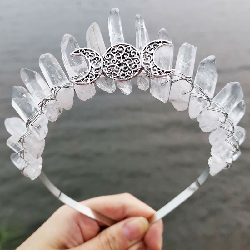 Couronne de cristal clair de lune de guérison féerique Olivenorma