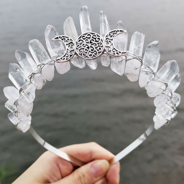 Couronne de cristal clair de lune de guérison féerique Olivenorma