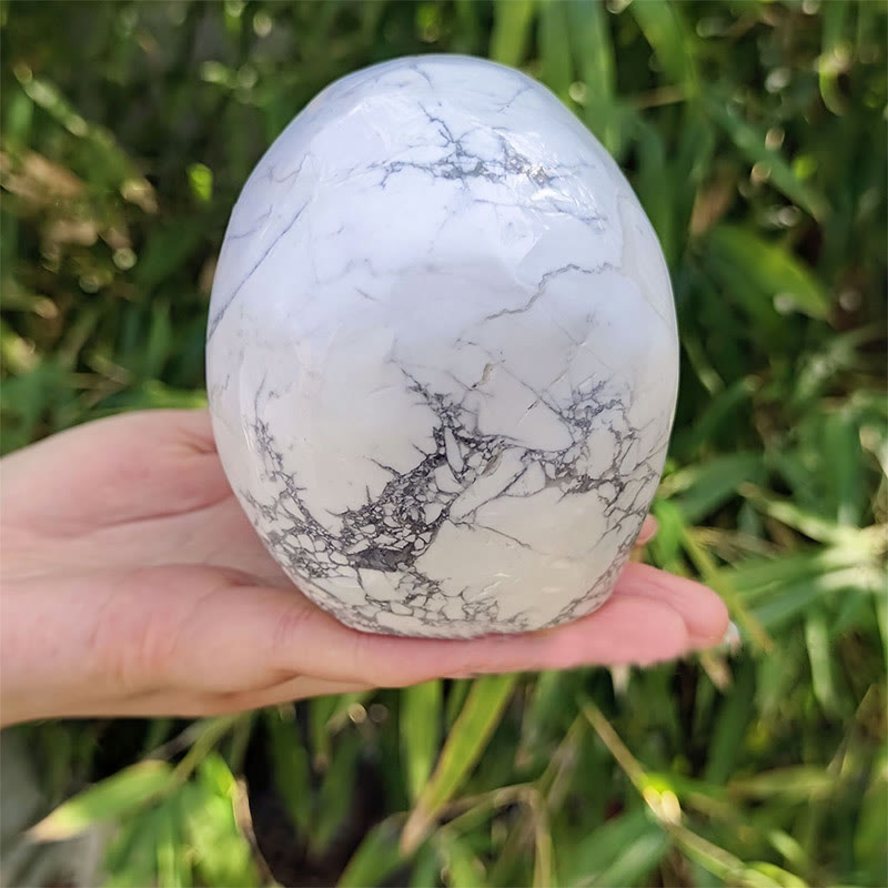 Crâne en cristal de décoration en pierre précieuse turquoise blanche naturelle Olivenorma 10 cm