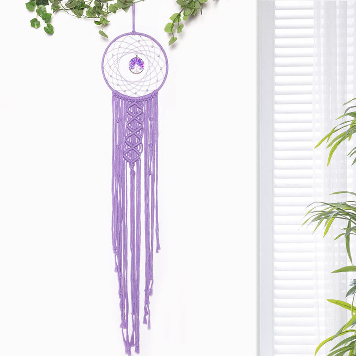 Attrape-rêves rond en cristal tissé solaire arbre de vie Olivenorma