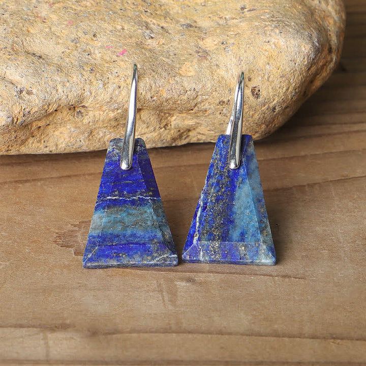 Boucles d'oreilles en cristal de lapis-lazuli naturel