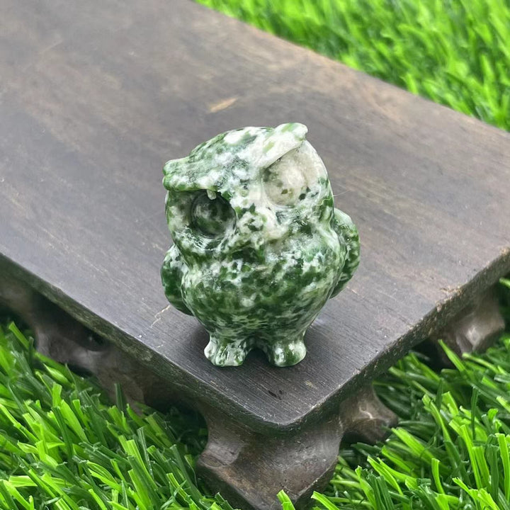 Ornement de hibou en cristal naturel Olivenorma de 3,5 cm, décoration en pierres précieuses