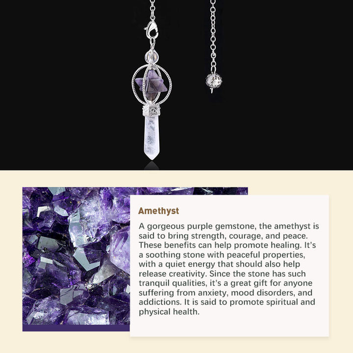 Pendule en pierre de cristal naturel
