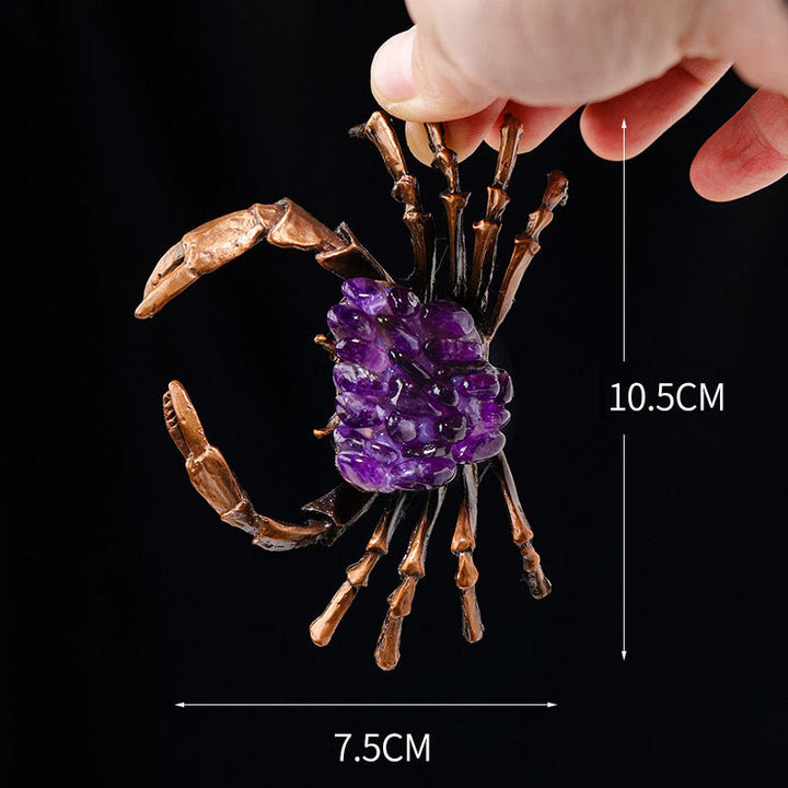 Ornement de crabe en gravier d'améthyste naturelle Olivenorma Décoration en pierres précieuses