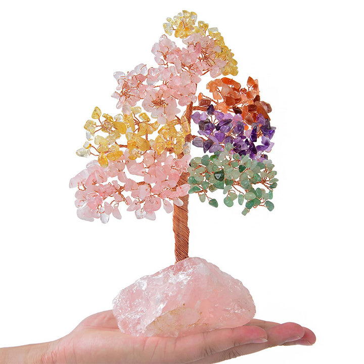 Arbre Feng Shui Bonsaï Olivenorma sur socle en quartz rose
