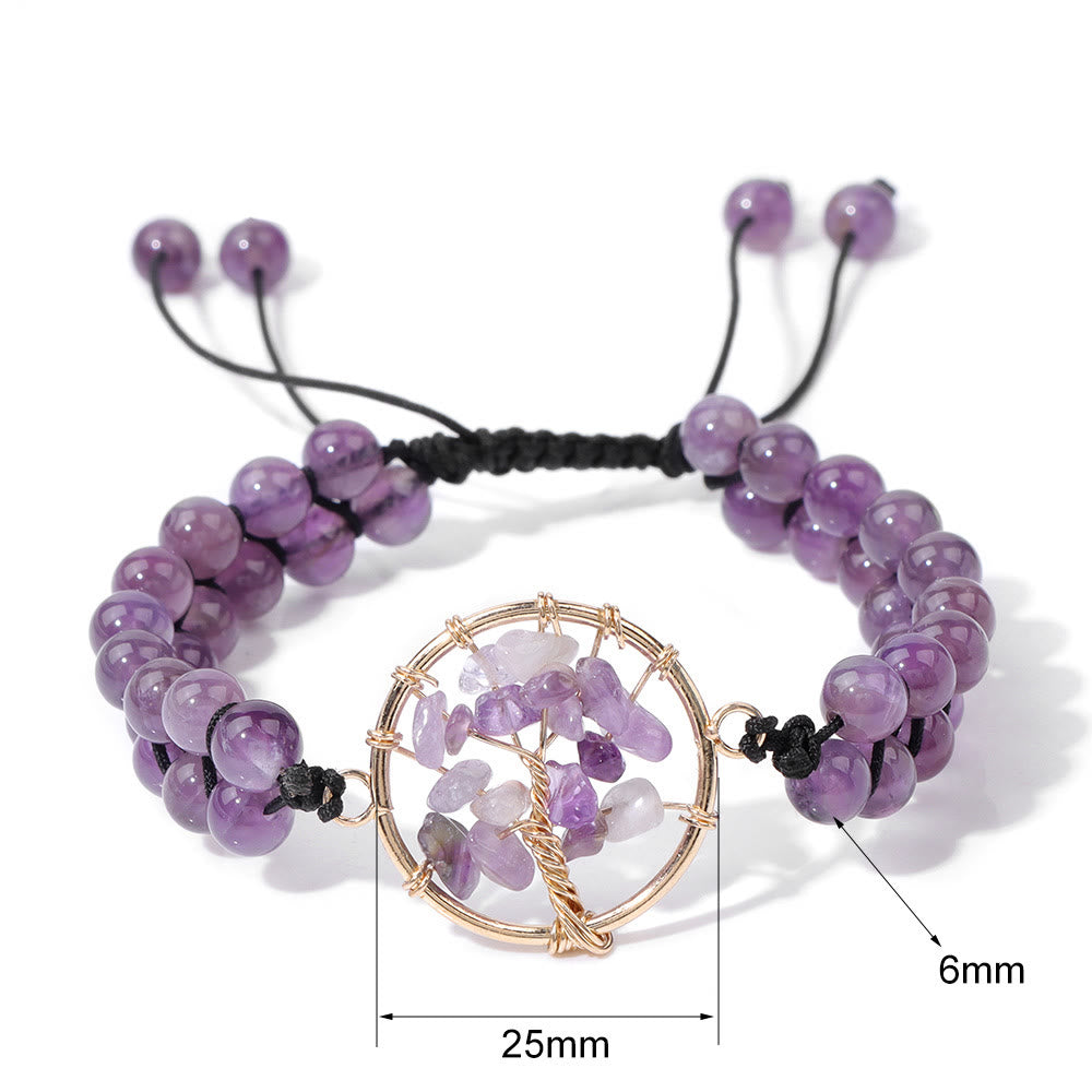Bracelet Arbre de vie tressé double en perles de 6 mm Olivenorma