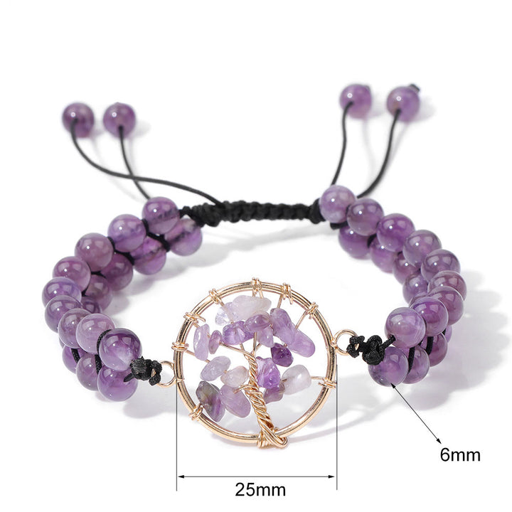 Bracelet Arbre de vie tressé double en perles de 6 mm Olivenorma