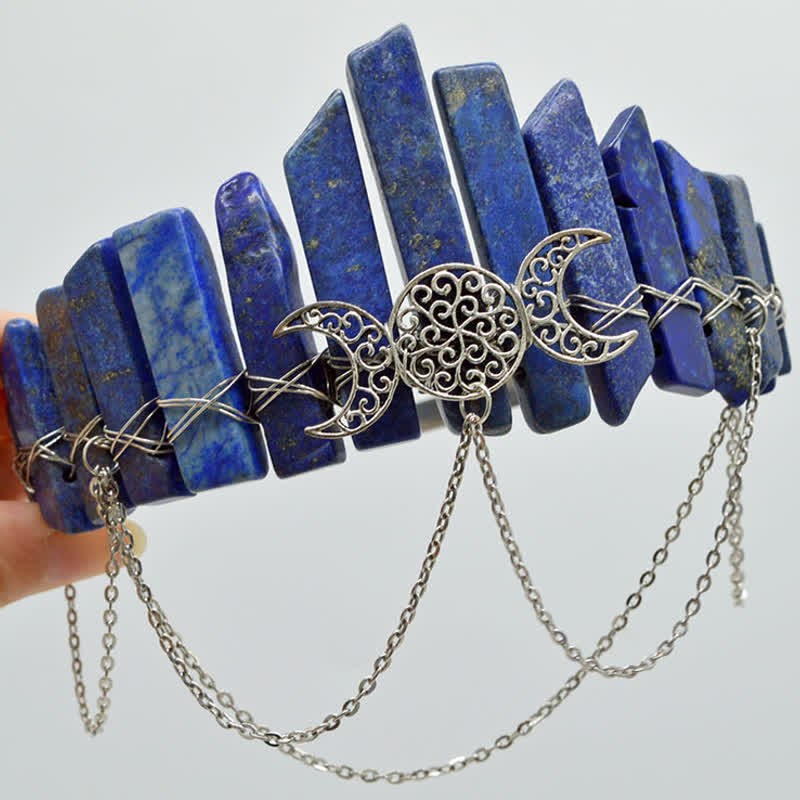Couronne de cristal naturel de déesse de croissant de lune Olivenorma