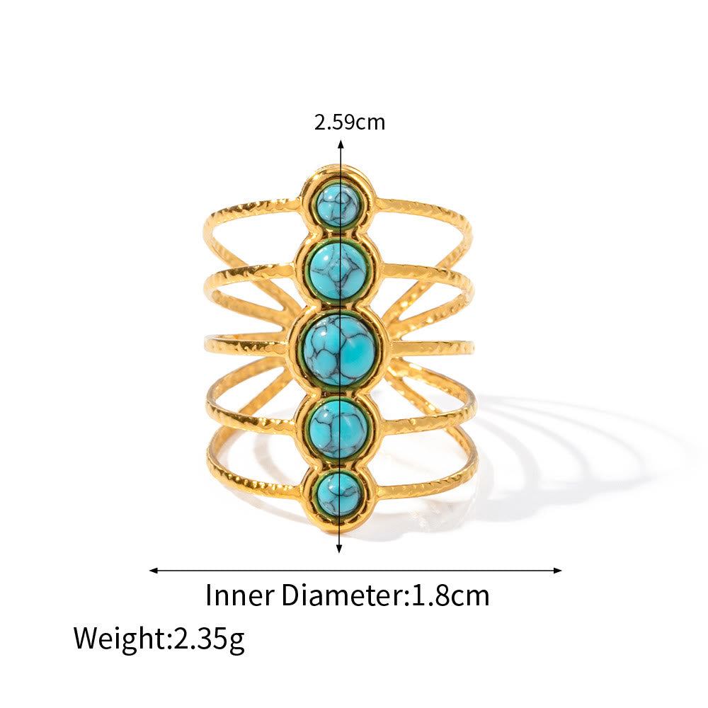 Collier avec bague en acier inoxydable couleur or 18 carats Olivenorma