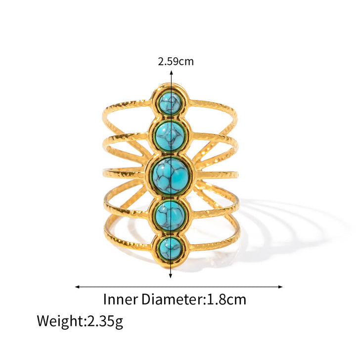 Collier avec bague en acier inoxydable couleur or 18 carats Olivenorma