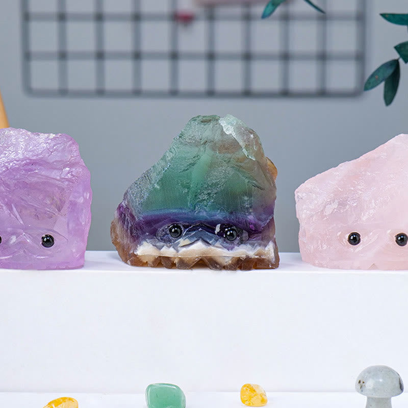 Décoration en pierre précieuse en cristal naturel brut de hérisson elfe Olivenorma