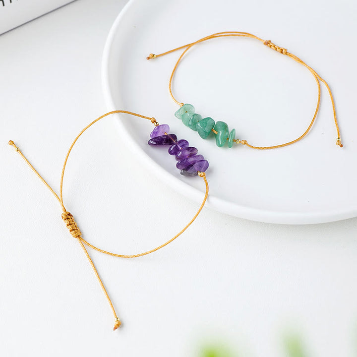 Bracelet tressé en pierres précieuses irrégulières Olivenorma « Les souhaits de guérison de la nature »