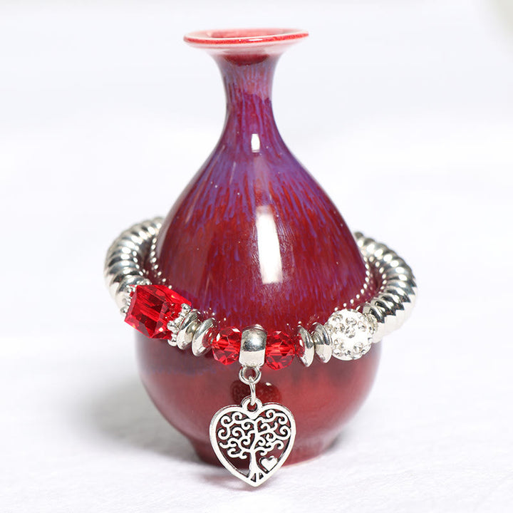 Ensemble de bracelets à perles avec pendentif en forme de cœur et arbre de vie Olivenorma