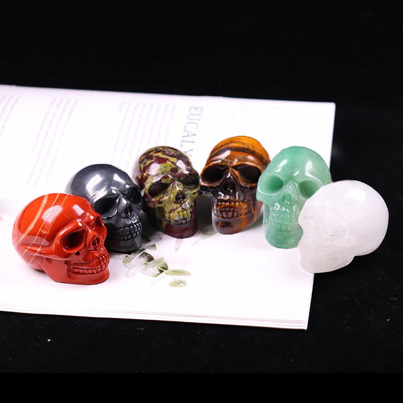 Décoration de crâne en jaspe de sang de dragon Olivenorma