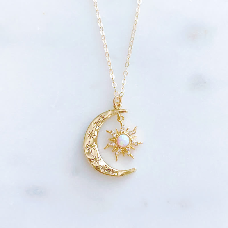 Collier Soleil et Lune Opale Olivenorma