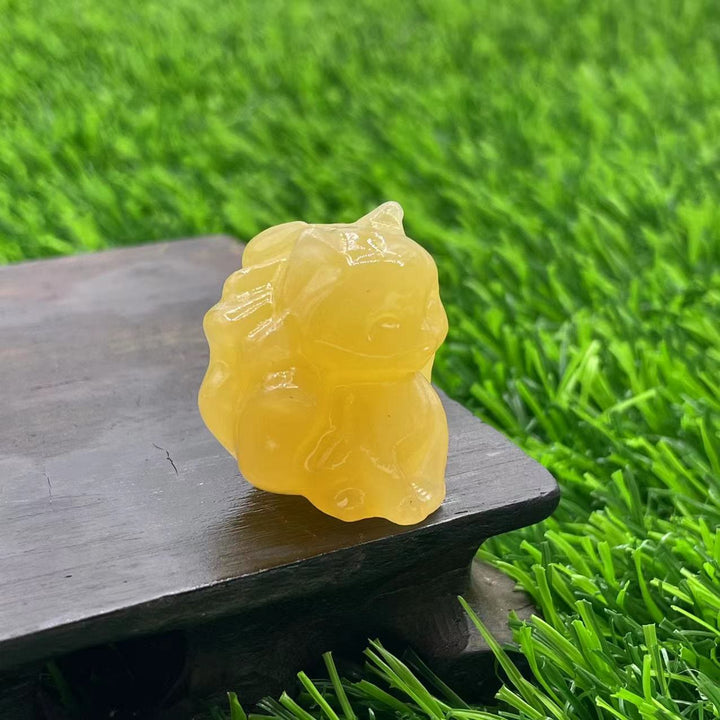 Décoration en pierre précieuse de renard à neuf queues en pierre naturelle Olivenorma de 3 cm