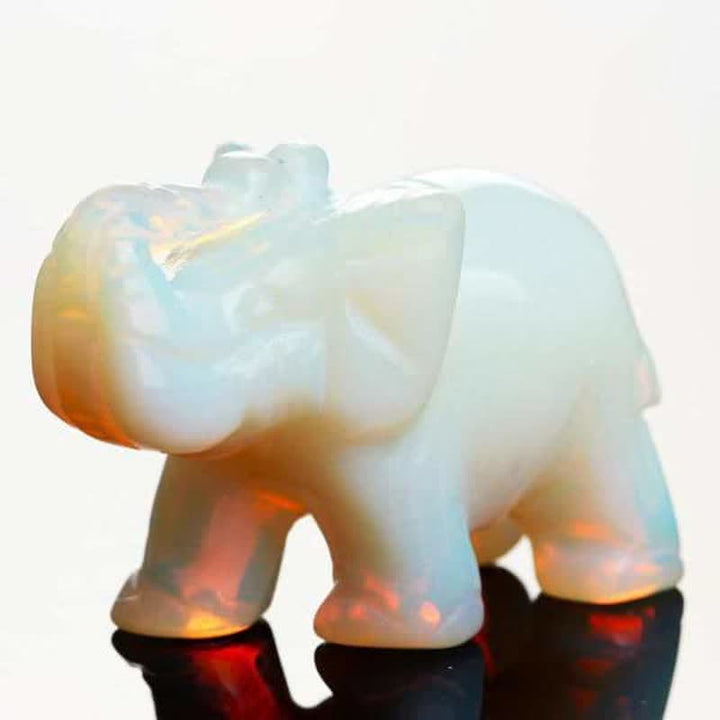 Figurines d'éléphants Reiki Olivenorma Décoration en pierres précieuses